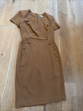 Calvin Klein Camel Sheath Dress Size 6